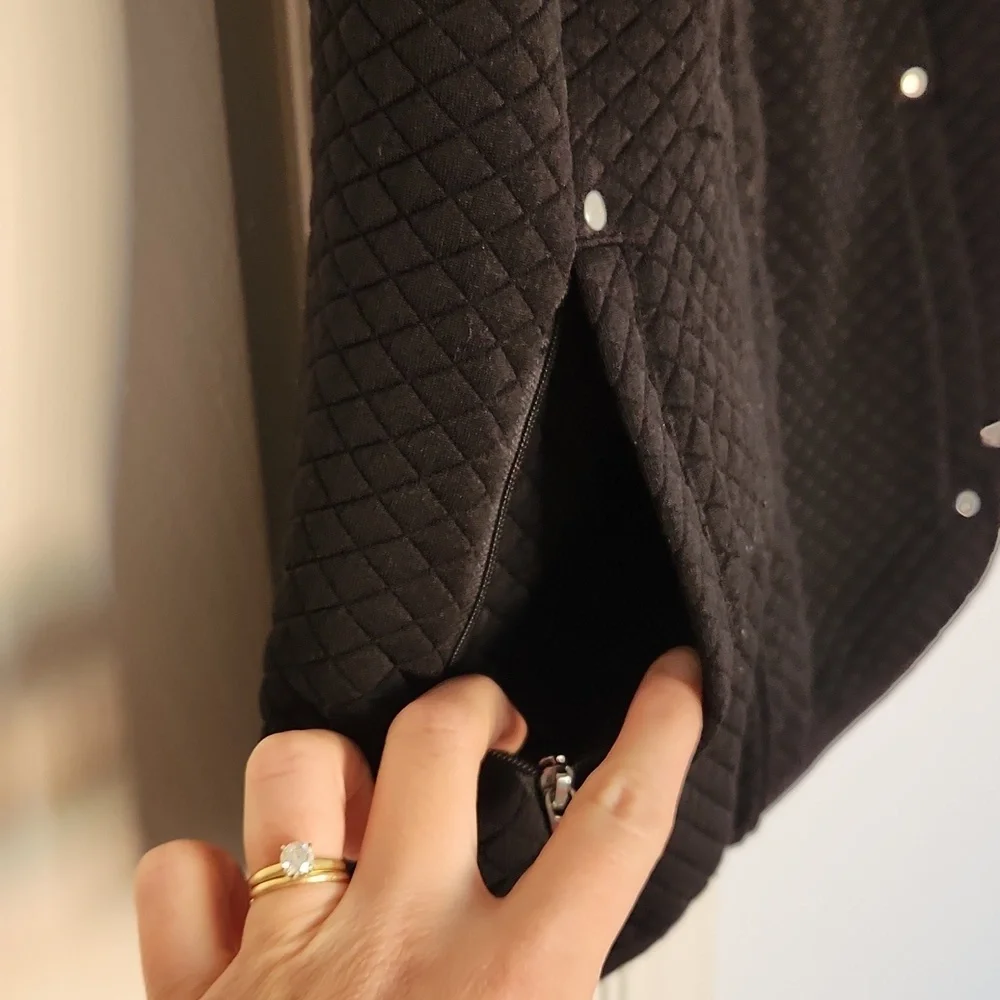 Lauren Ralph Lauren Black Quilted Corduroy Sleveless Vest sz Medium